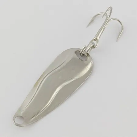 Vintage Luhr Jensen Hot Shot W, 3/64oz nickel fishing spoon #24333