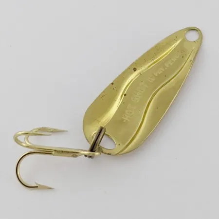 Vintage Luhr Jensen Hot Shot W, 3/64oz gold fishing spoon #24334