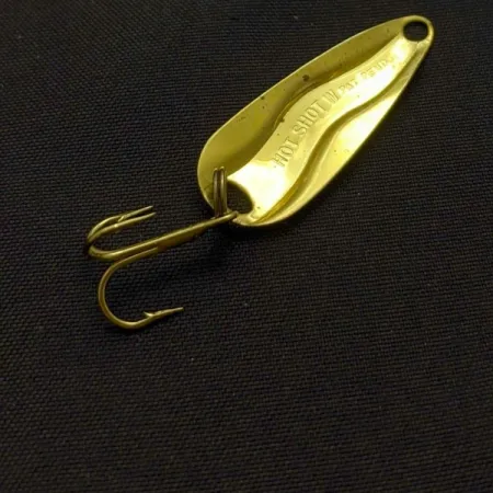 Vintage Luhr Jensen Hot Shot W, 3/64oz gold fishing spoon #24334
