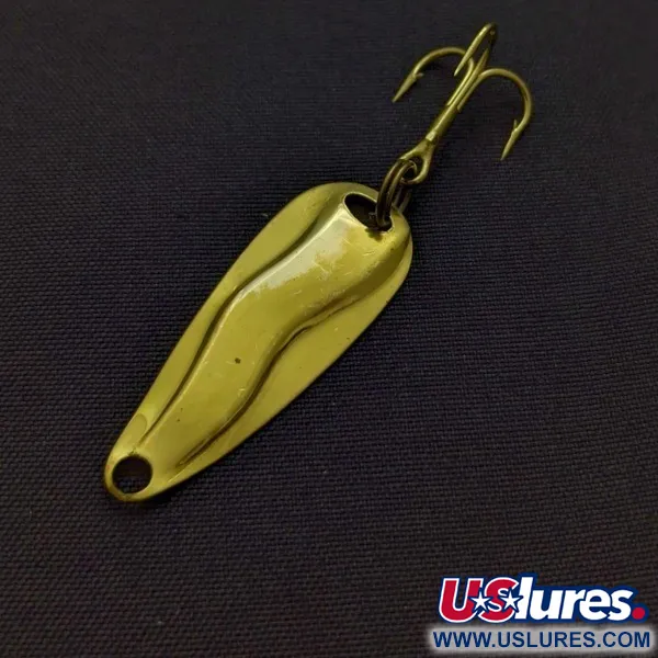 Vintage   Luhr Jensen Hot Shot W, 3/64oz gold fishing spoon #24334