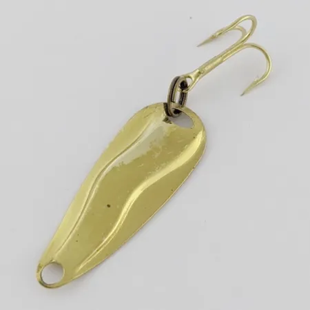 Vintage Luhr Jensen Hot Shot W, 3/64oz gold fishing spoon #24334