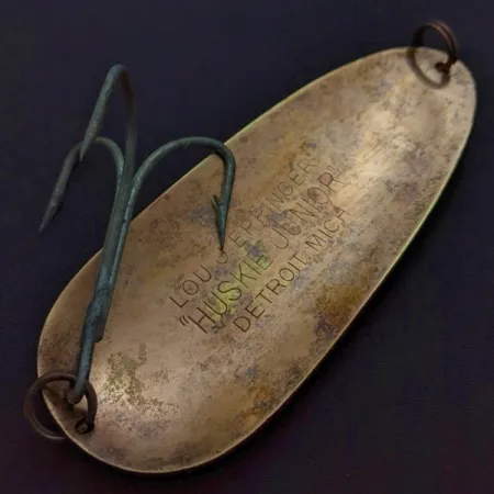 Vintage Eppinger Dardevle Huskie Junior Detroit (1950s) , 2oz nickel/red fishing spoon #24338