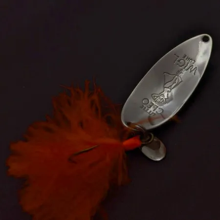 Vintage Seneca Little Cleo (Hula Girl), 1/2oz nickel/blue fishing spoon #24349