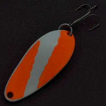 Vintage Seneca Little Cleo UV, 1/4oz nickel/orange/white fishing spoon #24351