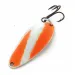 Vintage   Seneca Little Cleo UV, 1/4oz nickel/orange/white fishing spoon #24351