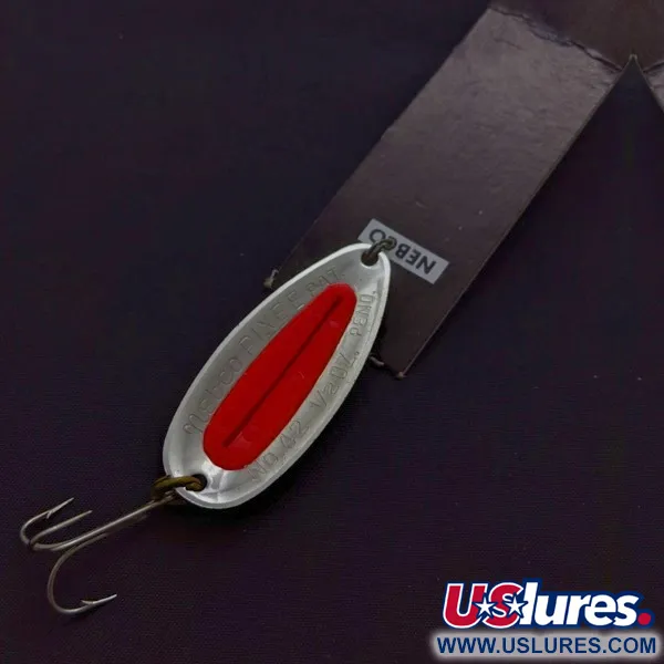   Nebco Pixee, 1/2oz  Nickel / Orange UV Glow in UV light, Fluorescent fishing spoon #24352