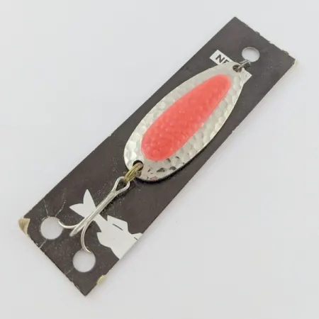 Nebco Pixee, 1/2oz  Nickel / Orange UV Glow in UV light, Fluorescent fishing spoon #24352