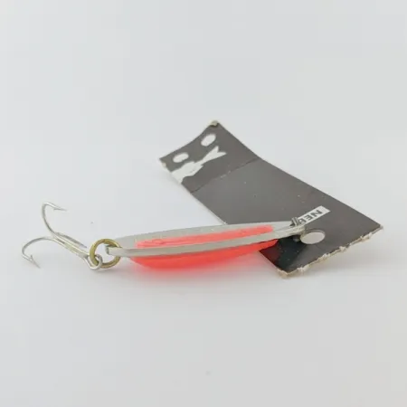 Nebco Pixee, 1/2oz  Nickel / Orange UV Glow in UV light, Fluorescent fishing spoon #24352