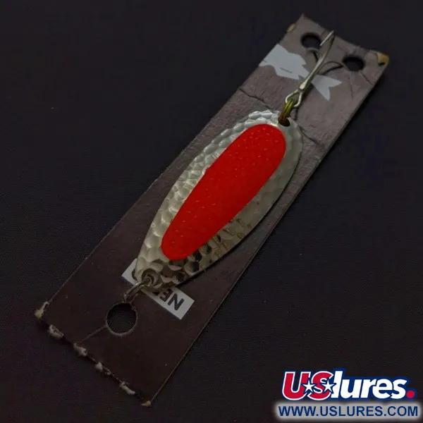   Nebco Pixee, 1/2oz  Nickel / Orange UV Glow in UV light, Fluorescent fishing spoon #24352