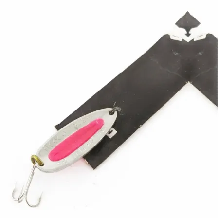 Nebco Pixee, 1/4oz  Nickel / red UV Glow in UV light, Fluorescent fishing spoon #24353