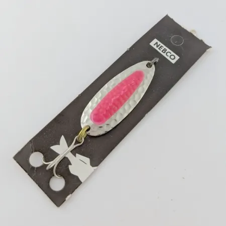 Nebco Pixee, 1/4oz  Nickel / red UV Glow in UV light, Fluorescent fishing spoon #24353