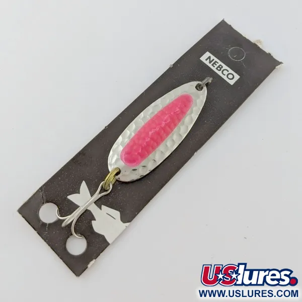   Nebco Pixee, 1/4oz  Nickel / red UV Glow in UV light, Fluorescent fishing spoon #24353