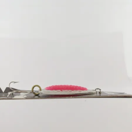 Nebco Pixee, 1/4oz  Nickel / red UV Glow in UV light, Fluorescent fishing spoon #24353