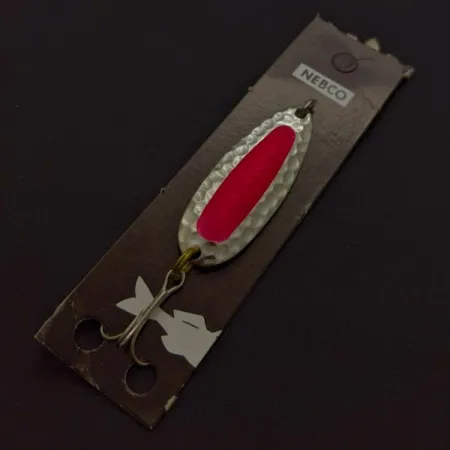 Nebco Pixee, 1/4oz  Nickel / red UV Glow in UV light, Fluorescent fishing spoon #24353