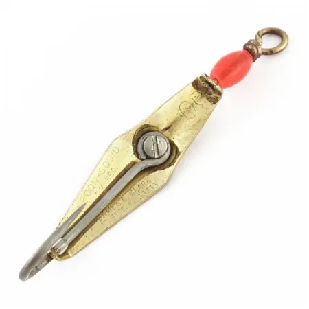 Vintage James E. Clark Clark Spoon 00, 1/8oz gold fishing spoon #24355