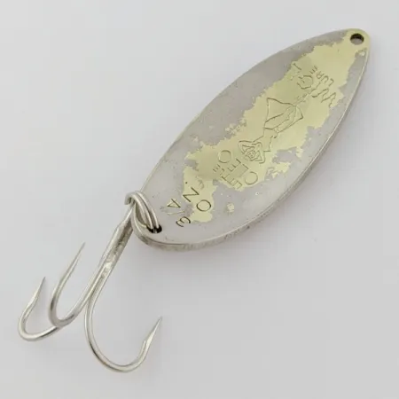 Vintage Seneca Little Cleo (Hula Girl), 3/4oz Nickel/gold fishing spoon #24360