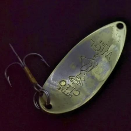 Vintage Seneca Little Cleo (Hula Girl), 1/2oz Nickel/gold fishing spoon #24364