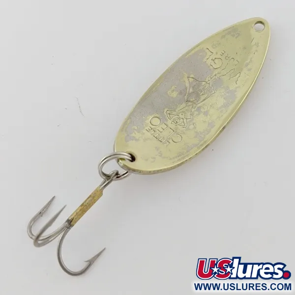 Vintage  Seneca Little Cleo (Hula Girl), 1/2oz Nickel/gold fishing spoon #24364