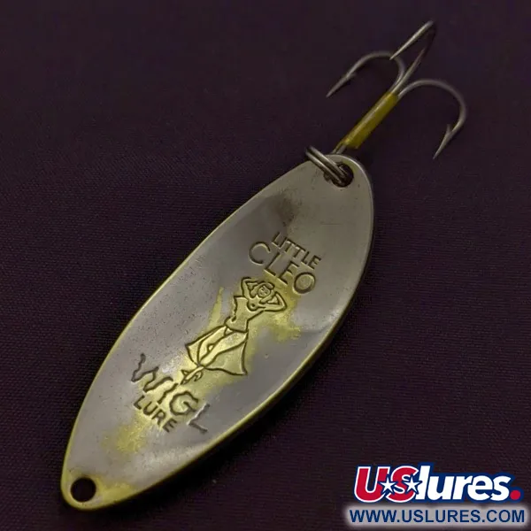 Vintage  Seneca Little Cleo (Hula Girl), 1/2oz Nickel/gold fishing spoon #24365