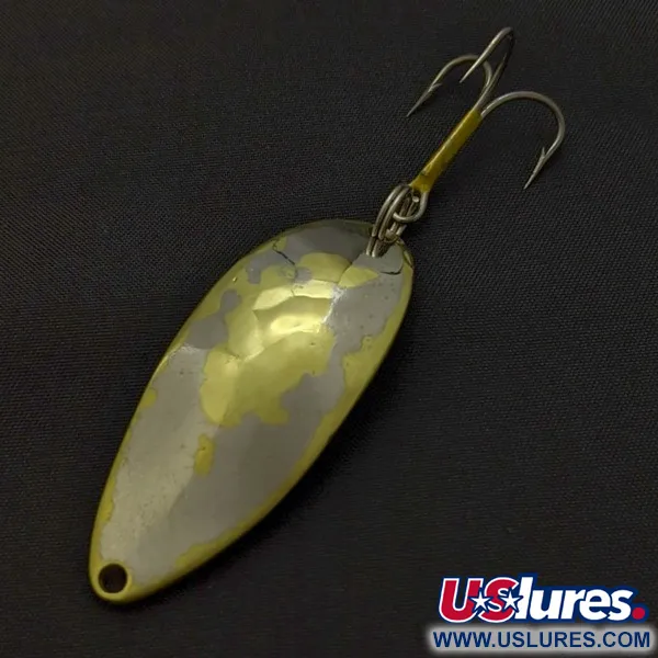 Vintage  Seneca Little Cleo (Hula Girl), 1/2oz Nickel/gold fishing spoon #24365