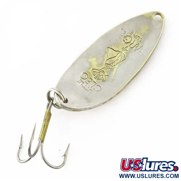 Vintage  Seneca Little Cleo (Hula Girl), 1/2oz Nickel/gold fishing spoon #24365