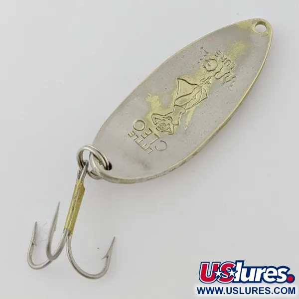 Vintage  Seneca Little Cleo (Hula Girl), 1/2oz Nickel/gold fishing spoon #24365