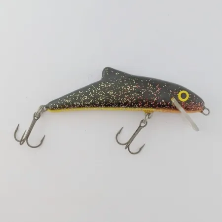 Vintage Salmo Skinner 10, 1/2oz black/red/glitter fishing lure #24366