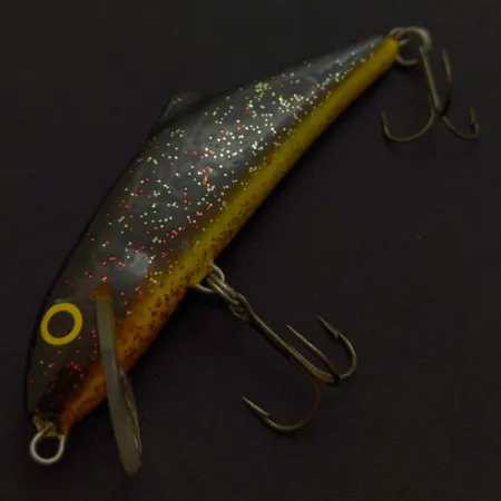 Vintage Salmo Skinner 10, 1/2oz black/red/glitter fishing lure #24366