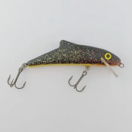 Vintage Salmo Skinner 10, 1/2oz black/red/glitter fishing lure #24366