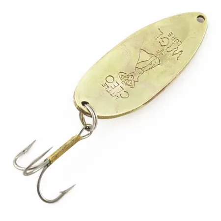 Vintage Seneca Little Cleo (Hula Girl), 1/2oz Nickel/gold fishing spoon #24374