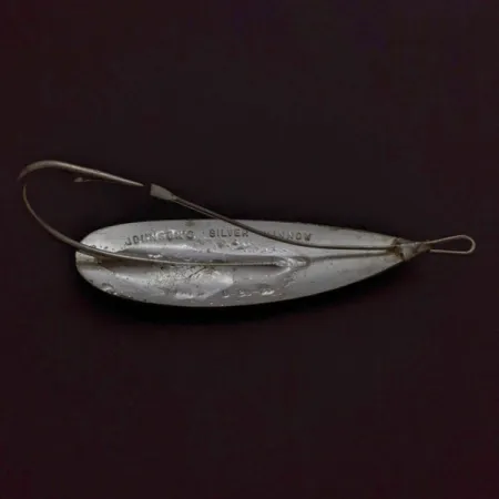 Vintage Johnson Silver Minnow Weedless, 3/4oz silver fishing spoon #24375