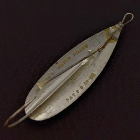 Vintage Johnson Silver Minnow Weedless, 1/3oz silver fishing spoon #24376