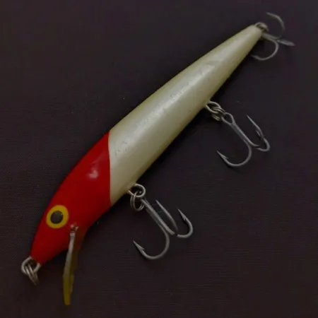 Vintage Rapala Husky Jerk HJ 12, 2/5oz Red Head fishing lure #24386