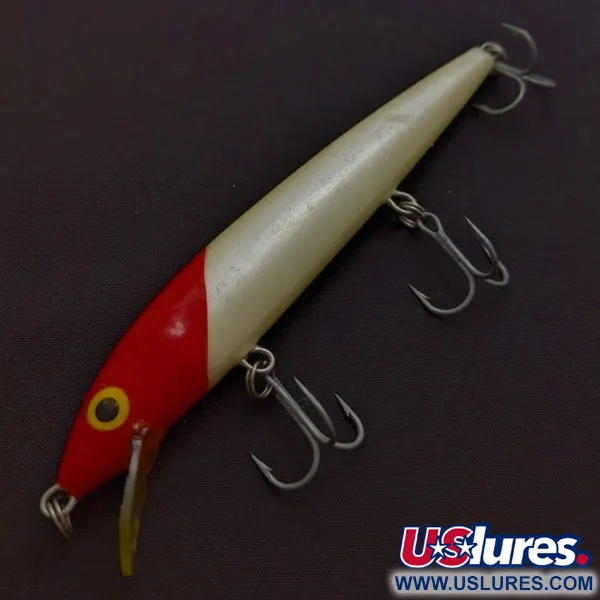 Vintage   Rapala Husky Jerk HJ 12, 2/5oz Red Head fishing lure #24386