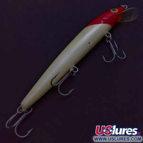 Vintage   Rapala Husky Jerk HJ 12, 2/5oz Red Head fishing lure #24386