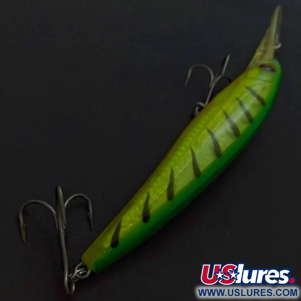 Vintage Wahoo X Deep Magnum 140, 1 1/2oz  Fire Tiger fishing lure #24390