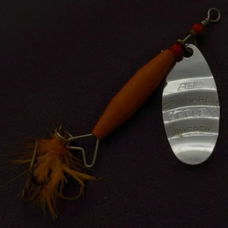 Vintage Abu Garcia Spinnaren Reflex, 1/4oz nickel/red spinning lure #24392