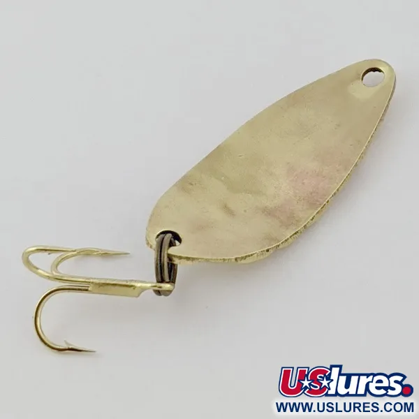 Vintage Acme Little Cleo bubbles, 1/8oz gold fishing spoon #24393
