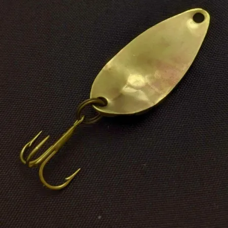 Vintage Acme Little Cleo bubbles, 1/8oz gold fishing spoon #24393