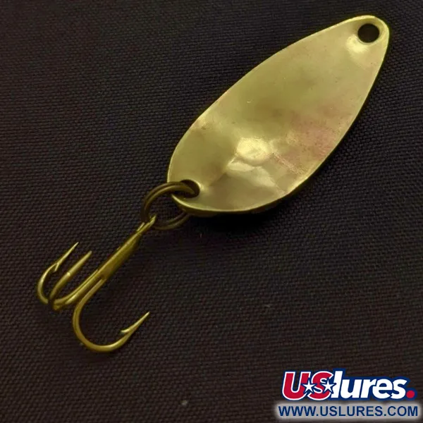 Vintage Acme Little Cleo bubbles, 1/8oz gold fishing spoon #24393