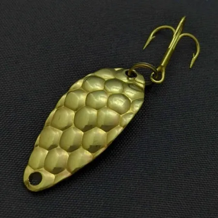 Vintage Acme Little Cleo bubbles, 1/8oz gold fishing spoon #24393