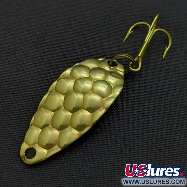 Vintage Acme Little Cleo bubbles, 1/8oz gold fishing spoon #24393