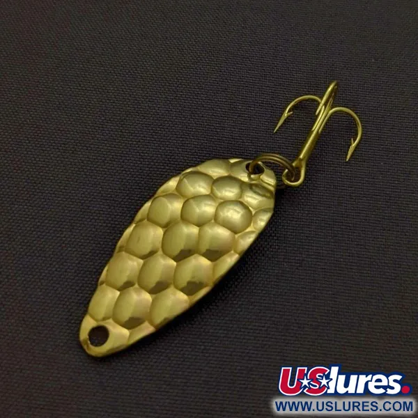 Vintage Acme Little Cleo bubbles, 1/8oz gold fishing spoon #24393