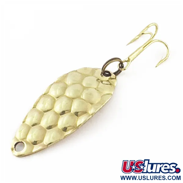 Vintage Acme Little Cleo bubbles, 1/8oz gold fishing spoon #24393