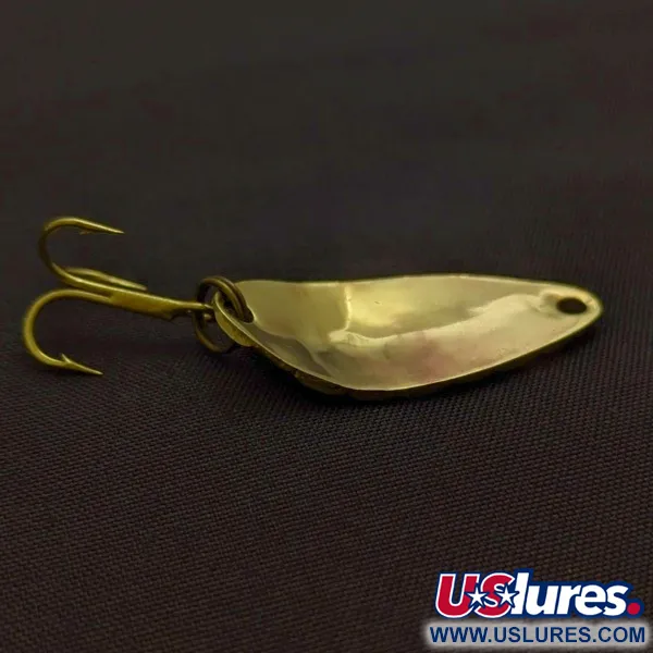 Vintage Acme Little Cleo bubbles, 1/8oz gold fishing spoon #24393