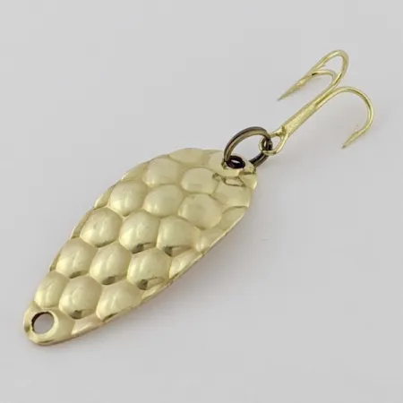 Vintage Acme Little Cleo bubbles, 1/8oz gold fishing spoon #24393