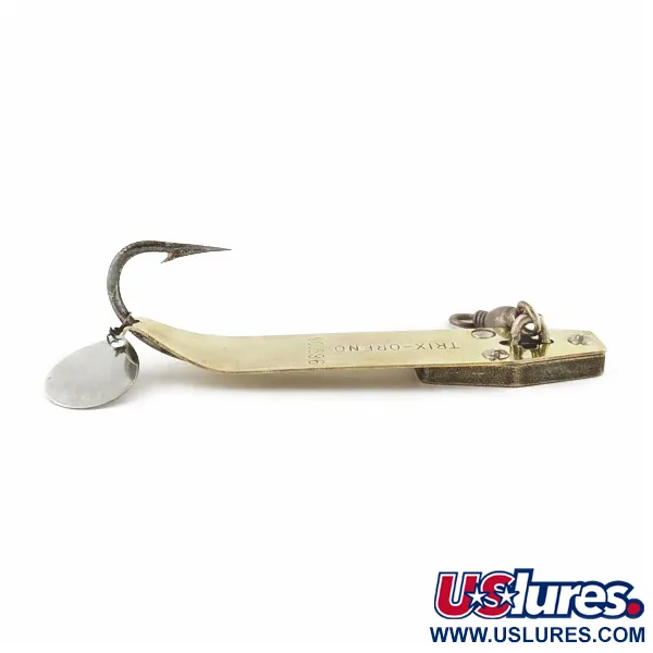 Vintage South Bend Trix-Oreno 596, 3/4oz gold fishing spoon #24395