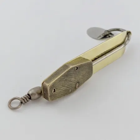 Vintage South Bend Trix-Oreno 596, 3/4oz gold fishing spoon #24395