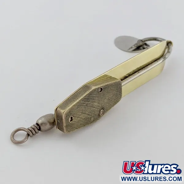 Vintage South Bend Trix-Oreno 596, 3/4oz gold fishing spoon #24395