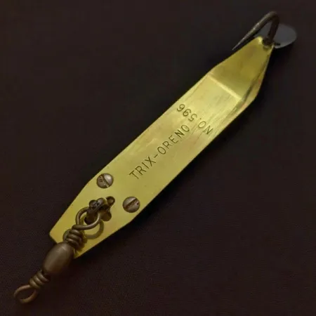 Vintage South Bend Trix-Oreno 596, 3/4oz gold fishing spoon #24395